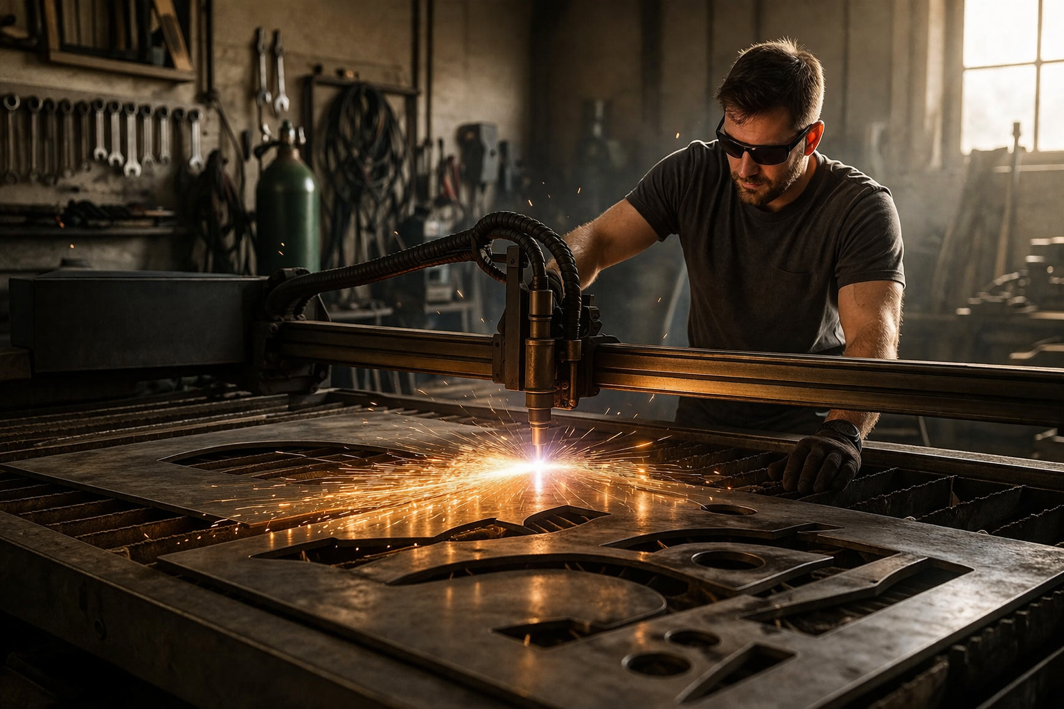 Metallbearbeitung oder Zuschnitt in der Bärtschi Werkstatt